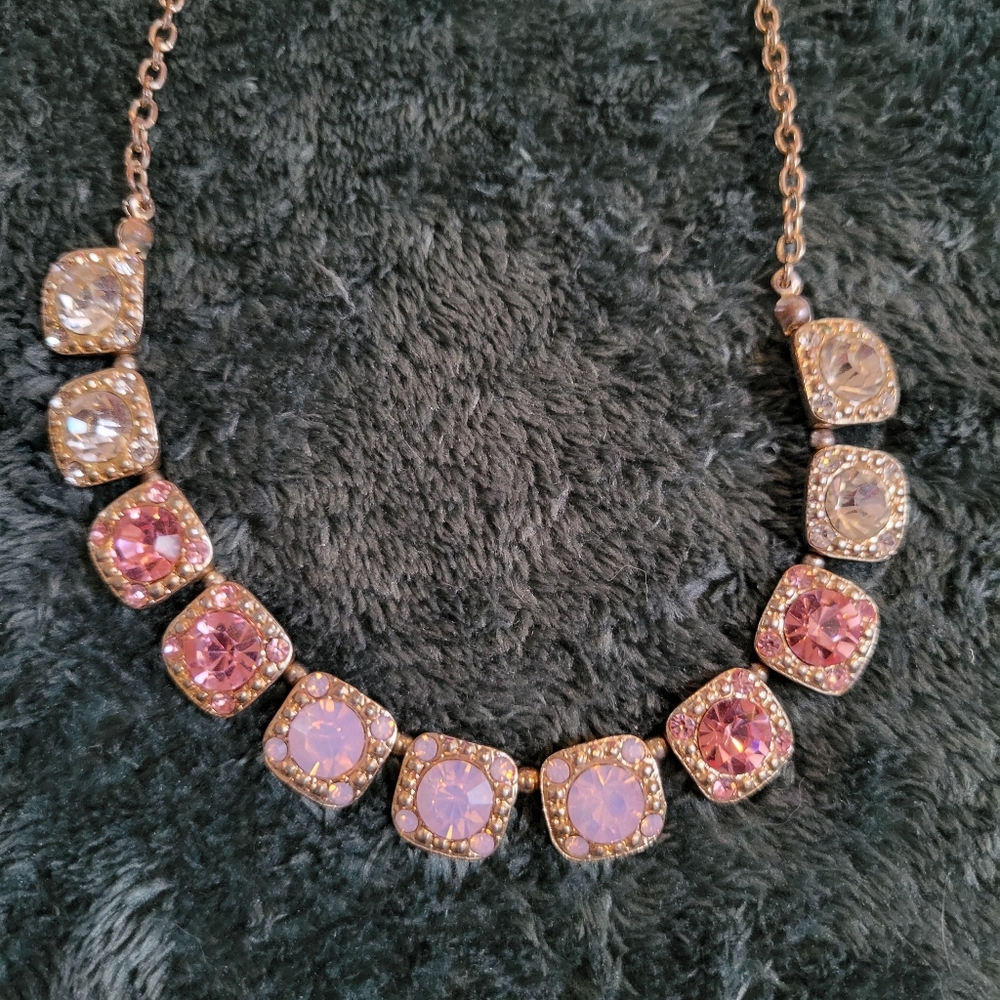 Pink Rhinestone Necklace - Picture 2 of 3